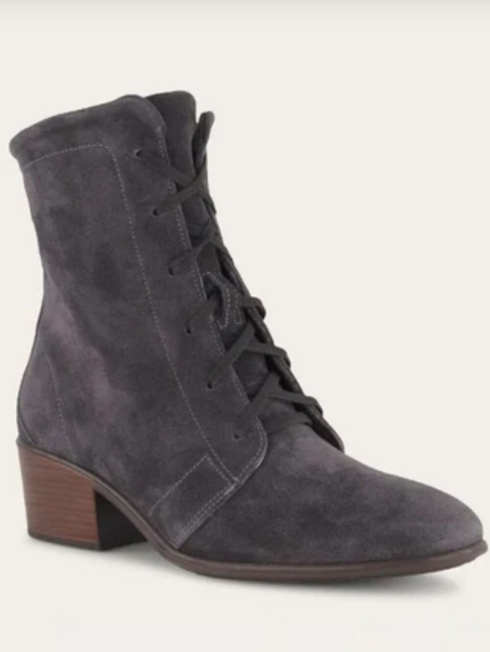 Naot Majesty Women’s  Suede Lace-Up Side Zip Ankle Bootie Charcoal US 9 EU 40